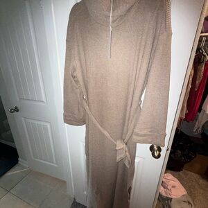 Chic Soul Tan Long Sleeve Dress